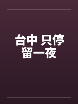 台中 只停留一夜