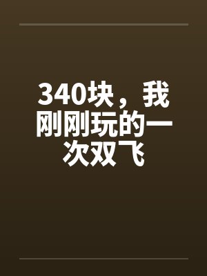 340块，我刚刚玩的一次双飞by佚名