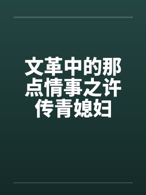 文革中的那点情事之许传青媳妇笔趣阁无弹窗