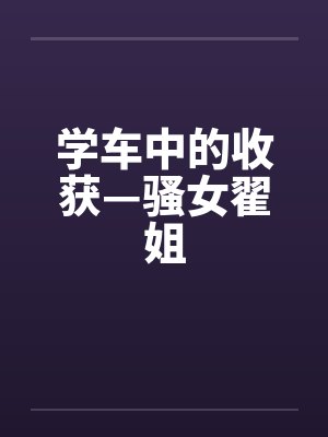 学车中的收获—骚女翟姐